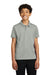 Port Authority Y110 Youth Dry Zone Moisture Wicking Short Sleeve Polo Shirt Gusty Grey Model Front