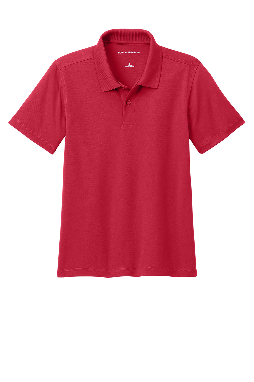 Port Authority Y110 Youth Dry Zone Moisture Wicking Short Sleeve Polo Shirt Rich Red Flat Front