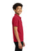 Port Authority Y110 Youth Dry Zone Moisture Wicking Short Sleeve Polo Shirt Rich Red Model Side