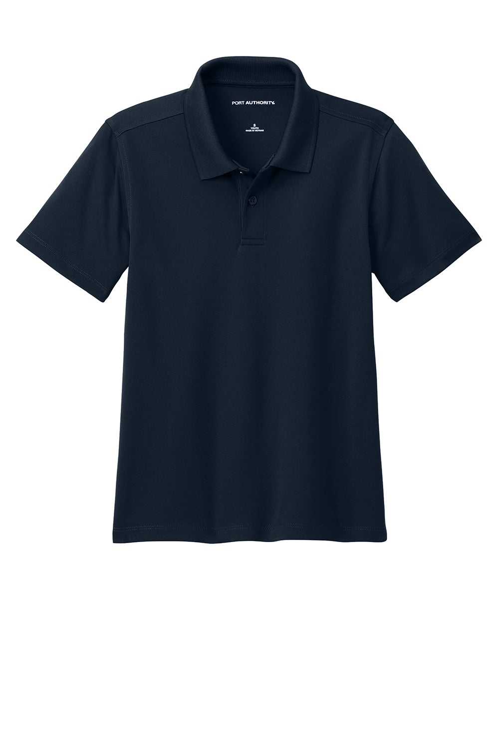 Port Authority Y110 Youth Dry Zone Moisture Wicking Short Sleeve Polo Shirt River Navy Blue Flat Front