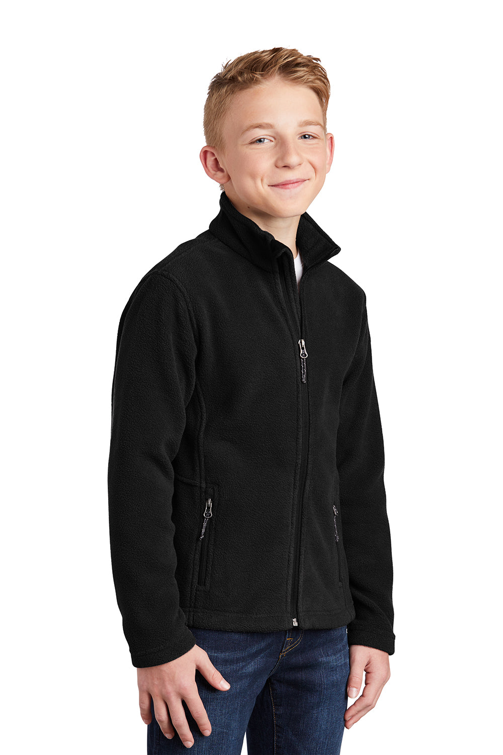 Port Authority Y217 Youth Full Zip Fleece Jacket Black Model 3q