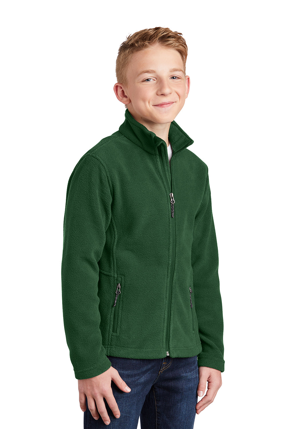 Port Authority Y217 Youth Full Zip Fleece Jacket Forest Green Model 3q