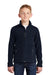 Port Authority Y217 Youth Full Zip Fleece Jacket True Navy Blue Model Front