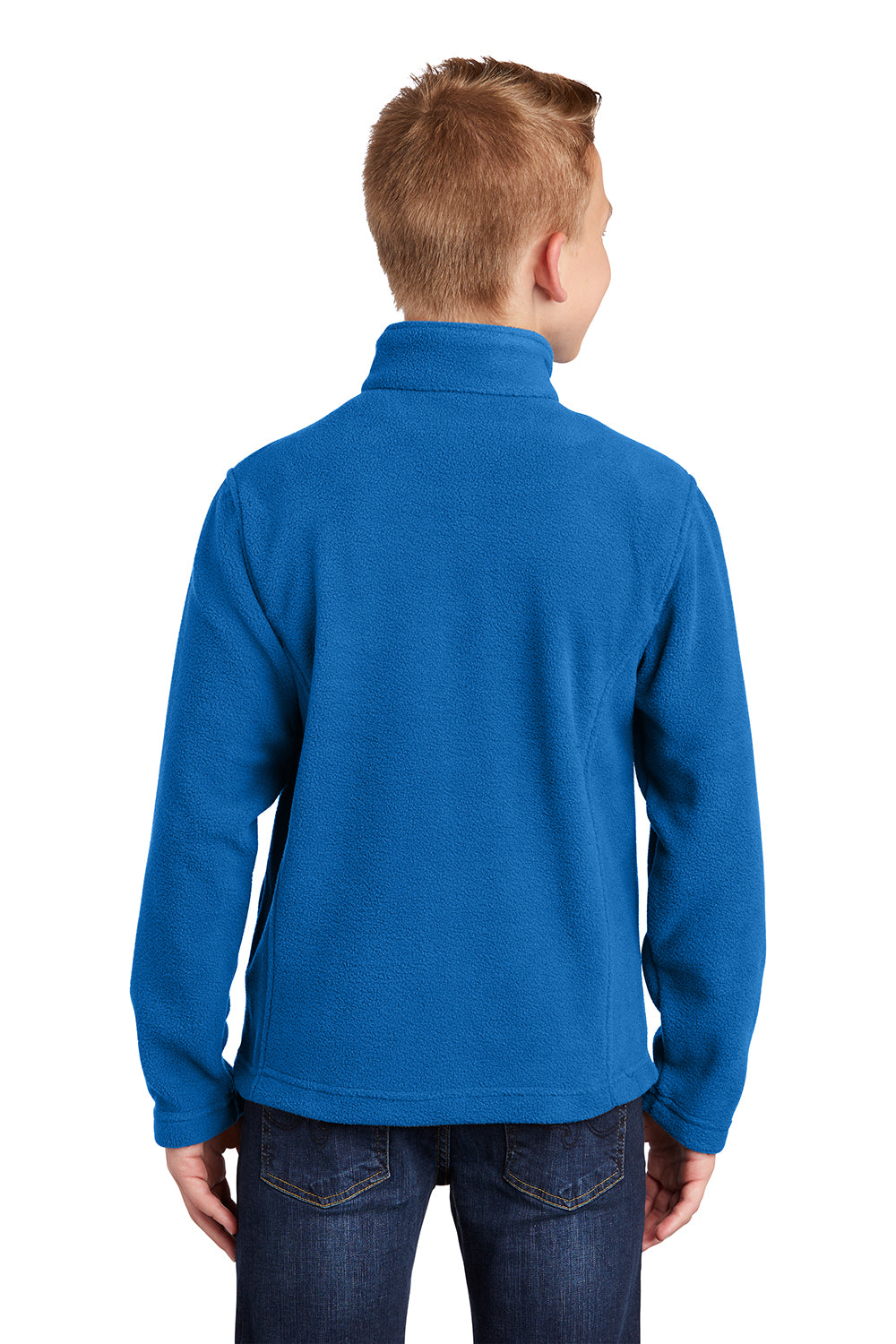 Port Authority Y217 Youth Full Zip Fleece Jacket True Royal Blue Model Back