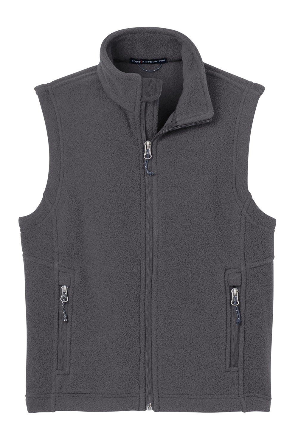 Port Authority Y219 Youth Full Zip Fleece Vest Iron Grey Flat Front