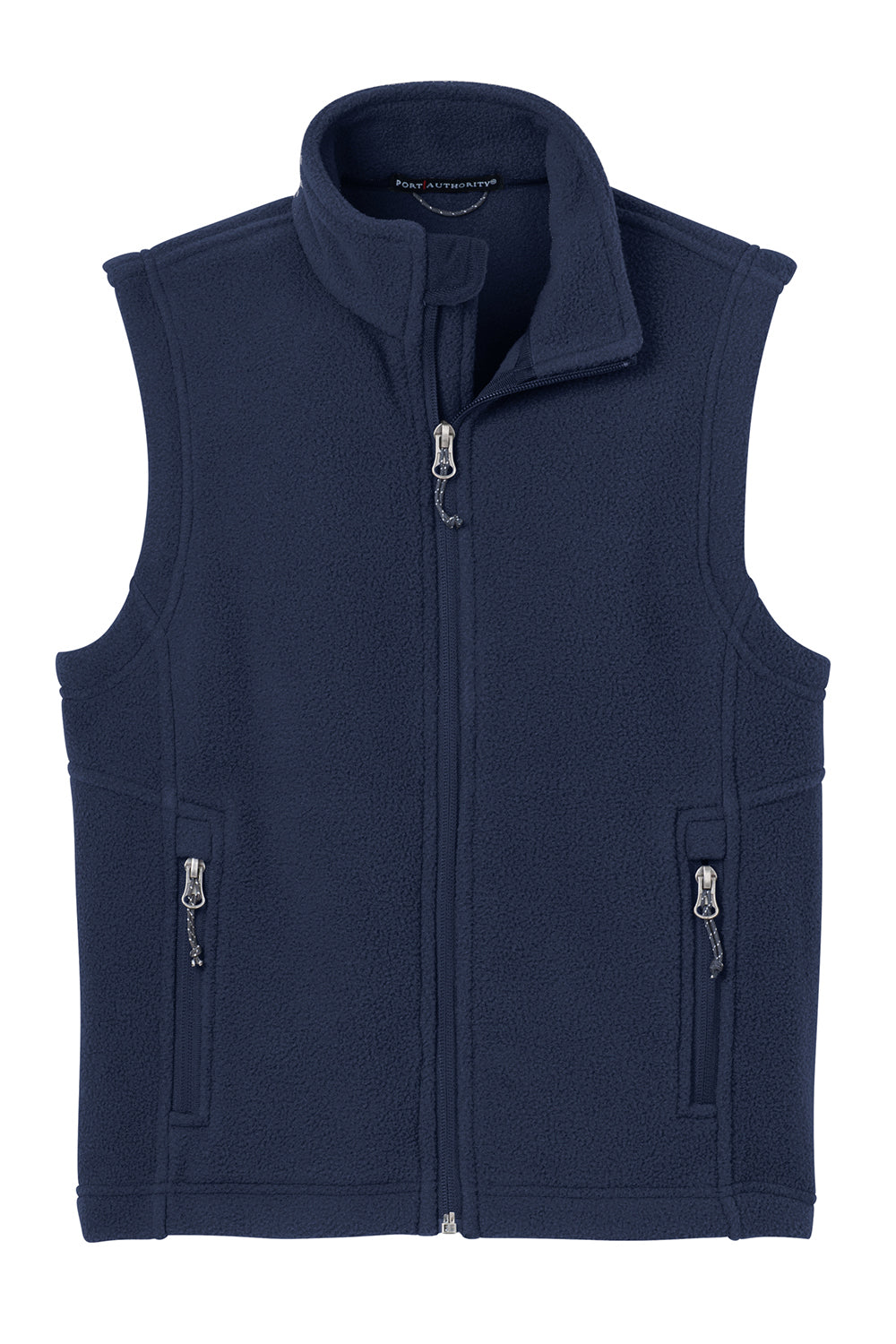 Port Authority Y219 Youth Full Zip Fleece Vest True Navy Blue Flat Front