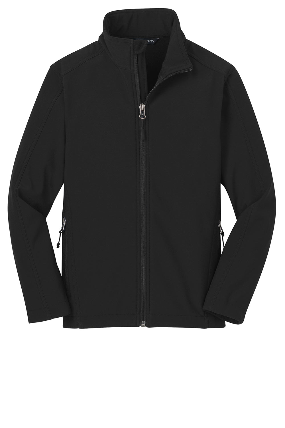 Port Authority Y317 Youth Core Wind & Water Resistant Full Zip Jacket Black Flat Front