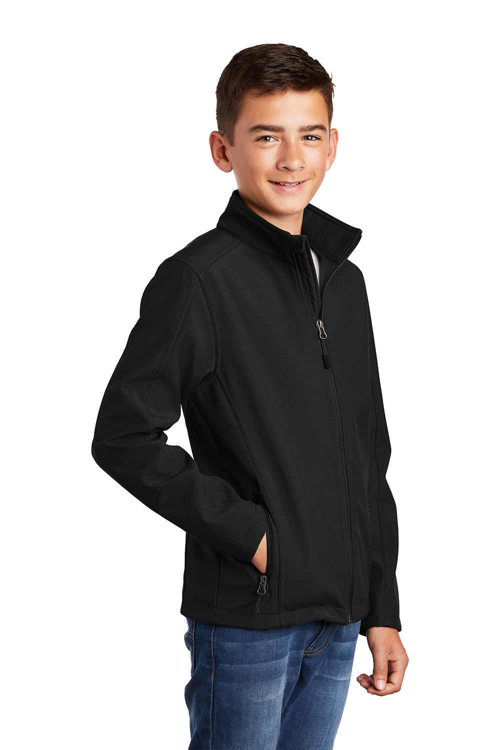 Port Authority Y317 Youth Core Wind & Water Resistant Full Zip Jacket Black Model 3q