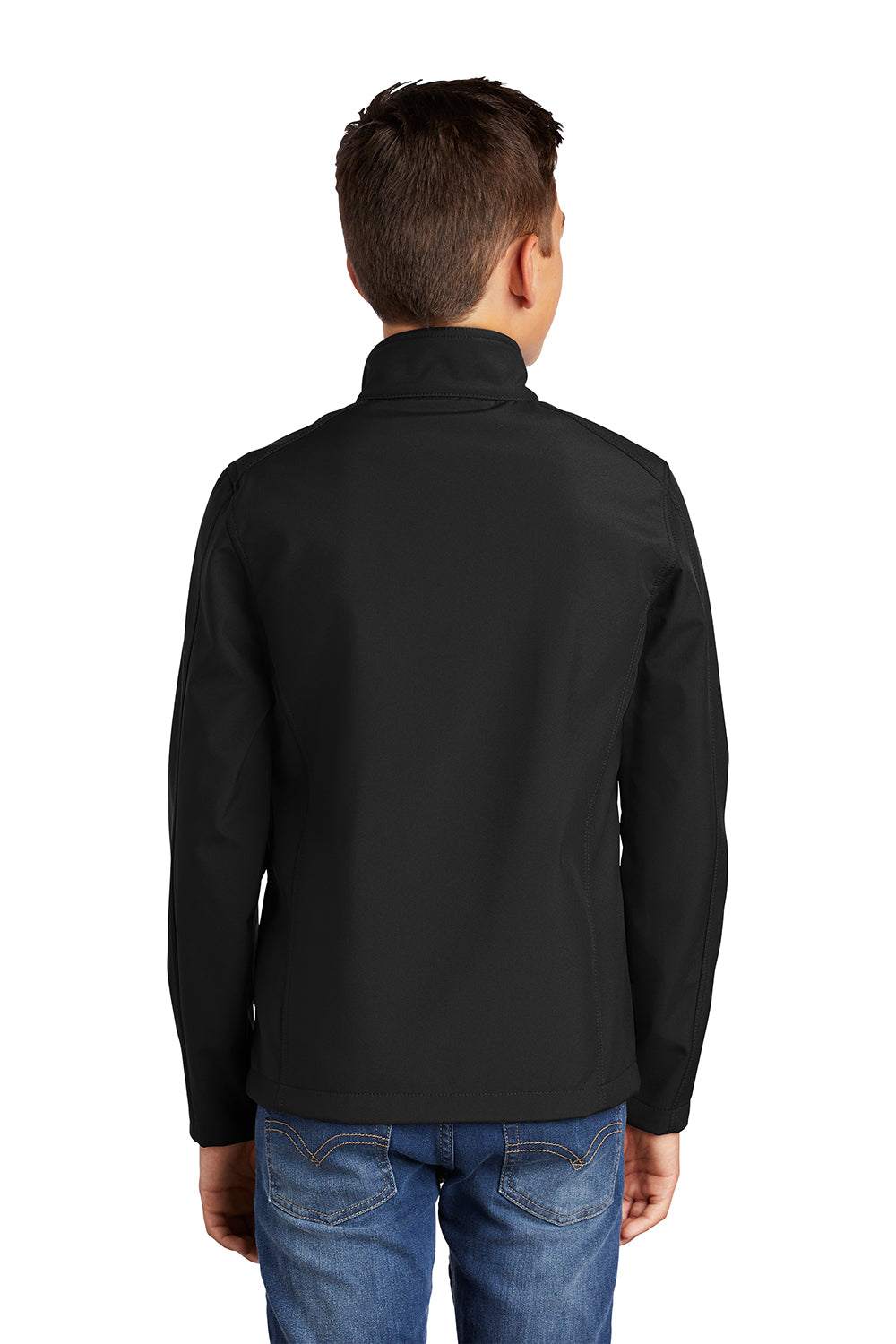 Port Authority Y317 Youth Core Wind & Water Resistant Full Zip Jacket Black Model Back