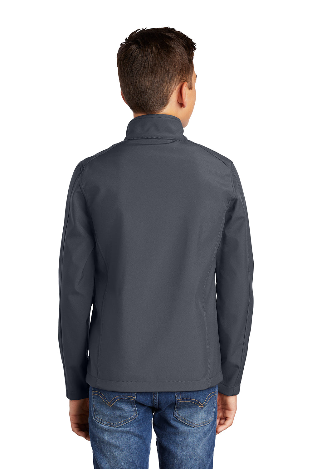 Port Authority Y317 Youth Core Wind & Water Resistant Full Zip Jacket Battleship Grey Model Back