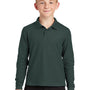 Port Authority Youth Silk Touch Wrinkle Resistant Long Sleeve Polo Shirt - Dark Green