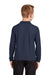 Port Authority Y500LS Youth Silk Touch Wrinkle Resistant Long Sleeve Polo Shirt Navy Blue Model Back