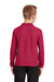 Port Authority Y500LS Youth Silk Touch Wrinkle Resistant Long Sleeve Polo Shirt Red Model Back