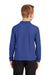 Port Authority Y500LS Youth Silk Touch Wrinkle Resistant Long Sleeve Polo Shirt Royal Blue Model Back