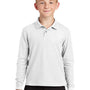 Port Authority Youth Silk Touch Wrinkle Resistant Long Sleeve Polo Shirt - White