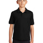 Port Authority Youth Silk Touch Wrinkle Resistant Short Sleeve Polo Shirt - Black