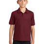 Port Authority Youth Silk Touch Wrinkle Resistant Short Sleeve Polo Shirt - Burgundy