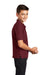 Port Authority Y500 Youth Silk Touch Wrinkle Resistant Short Sleeve Polo Shirt Burgundy Model Side