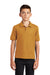 Port Authority Y500 Youth Silk Touch Wrinkle Resistant Short Sleeve Polo Shirt Gold Model Front