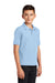 Port Authority Y500 Youth Silk Touch Wrinkle Resistant Short Sleeve Polo Shirt Light Blue Model 3q