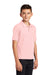 Port Authority Y500 Youth Silk Touch Wrinkle Resistant Short Sleeve Polo Shirt Light Pink Model 3q