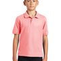 Port Authority Youth Silk Touch Wrinkle Resistant Short Sleeve Polo Shirt - Light Pink