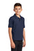 Port Authority Y500 Youth Silk Touch Wrinkle Resistant Short Sleeve Polo Shirt Navy Blue Model 3q