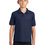 Port Authority Youth Silk Touch Wrinkle Resistant Short Sleeve Polo Shirt - Navy Blue