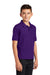 Port Authority Y500 Youth Silk Touch Wrinkle Resistant Short Sleeve Polo Shirt Purple Model 3q