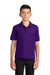 Port Authority Y500 Youth Silk Touch Wrinkle Resistant Short Sleeve Polo Shirt Purple Model Front