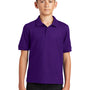 Port Authority Youth Silk Touch Wrinkle Resistant Short Sleeve Polo Shirt - Purple