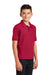 Port Authority Y500 Youth Silk Touch Wrinkle Resistant Short Sleeve Polo Shirt Red Model 3q