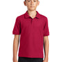 Port Authority Youth Silk Touch Wrinkle Resistant Short Sleeve Polo Shirt - Red