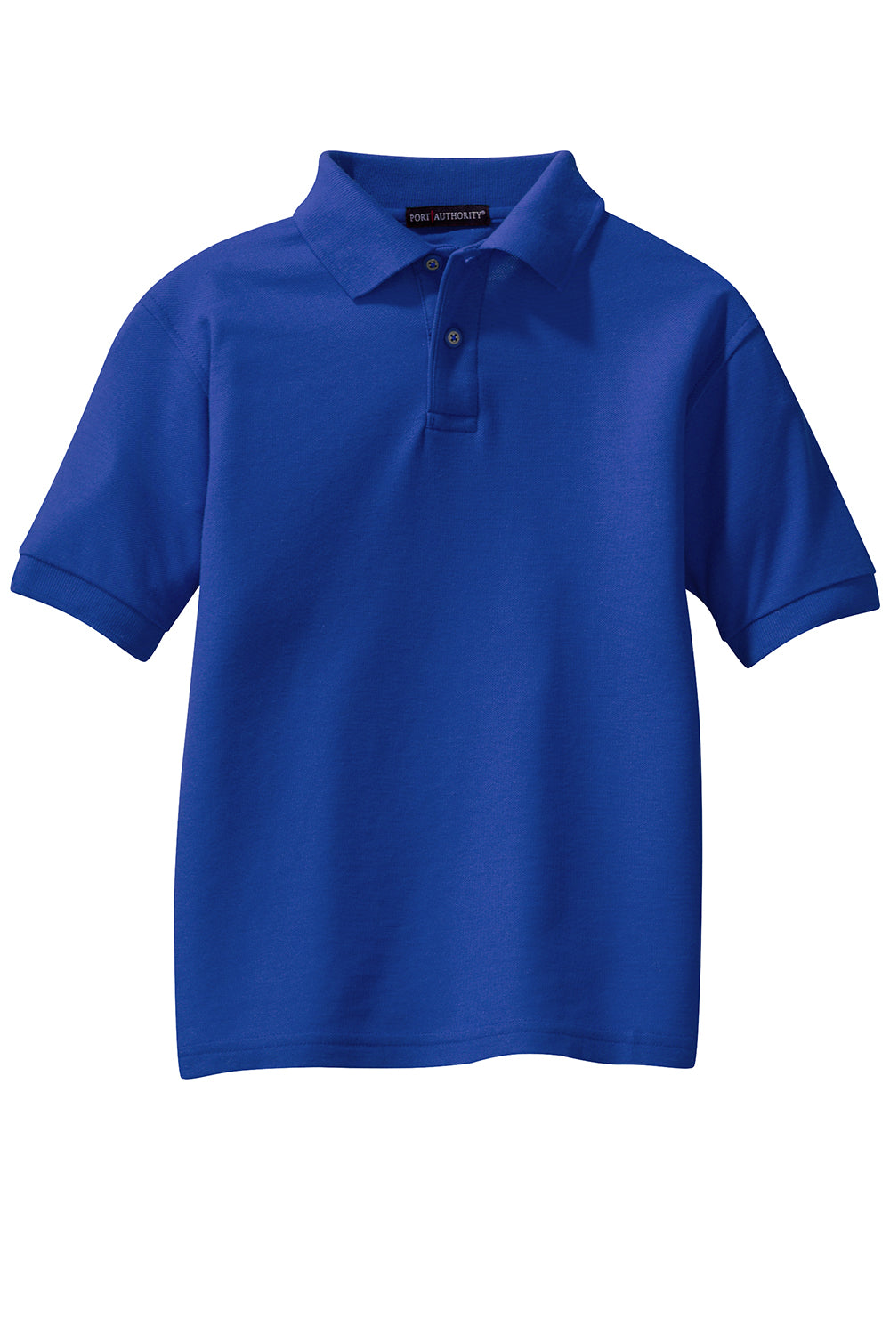 Port Authority Y500 Youth Silk Touch Wrinkle Resistant Short Sleeve Polo Shirt Royal Blue Flat Front