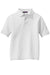 Port Authority Y500 Youth Silk Touch Wrinkle Resistant Short Sleeve Polo Shirt White Flat Front