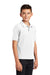 Port Authority Y500 Youth Silk Touch Wrinkle Resistant Short Sleeve Polo Shirt White Model 3q