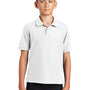 Port Authority Youth Silk Touch Wrinkle Resistant Short Sleeve Polo Shirt - White