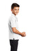 Port Authority Y500 Youth Silk Touch Wrinkle Resistant Short Sleeve Polo Shirt White Model Side