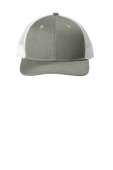 Port Authority YC112 Snapback Trucker Hat Heather Grey/White Flat Front