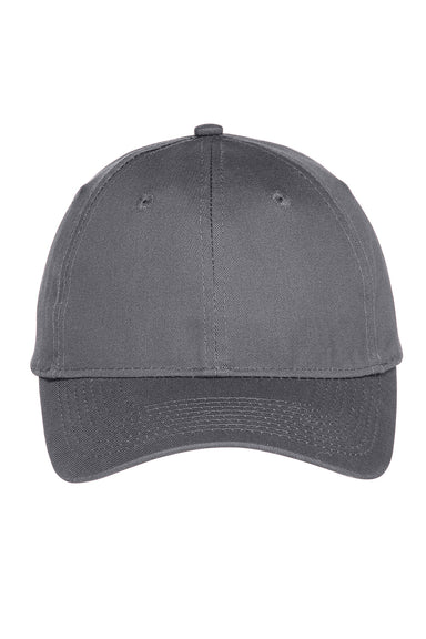 Port & Company YC914 Youth Twill Adjustable Hat Charcoal Grey Flat Front