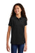 Port Authority YG503 Youth Silk Touch Wrinkle Resistant Short Sleeve Polo Shirt Black Model Front