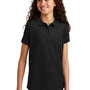 Port Authority Youth Silk Touch Wrinkle Resistant Short Sleeve Polo Shirt - Black