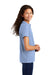 Port Authority YG503 Youth Silk Touch Wrinkle Resistant Short Sleeve Polo Shirt Light Blue Model Side