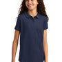 Port Authority Youth Silk Touch Wrinkle Resistant Short Sleeve Polo Shirt - Navy Blue