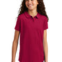 Port Authority Youth Silk Touch Wrinkle Resistant Short Sleeve Polo Shirt - Red