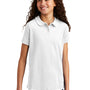 Port Authority Youth Silk Touch Wrinkle Resistant Short Sleeve Polo Shirt - White