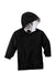 Port Authority YJP56 Youth Team Wind & Water Resistant Full Zip Hooded Jacket Black Flat Front