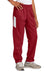 Sport-Tek YPST800 Youth Travel Pants w/ Pockets Deep Red/White Model Front