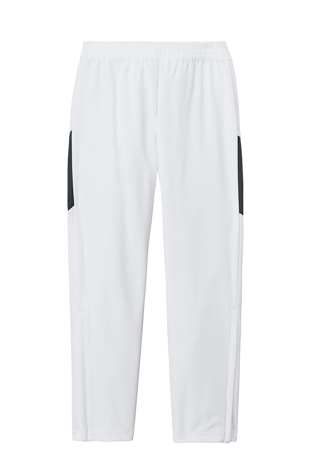 Sport-Tek YPST800 Youth Travel Pants w/ Pockets White/Iron Grey Flat Back