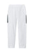 Sport-Tek YPST800 Youth Travel Pants w/ Pockets White/Iron Grey Flat Back